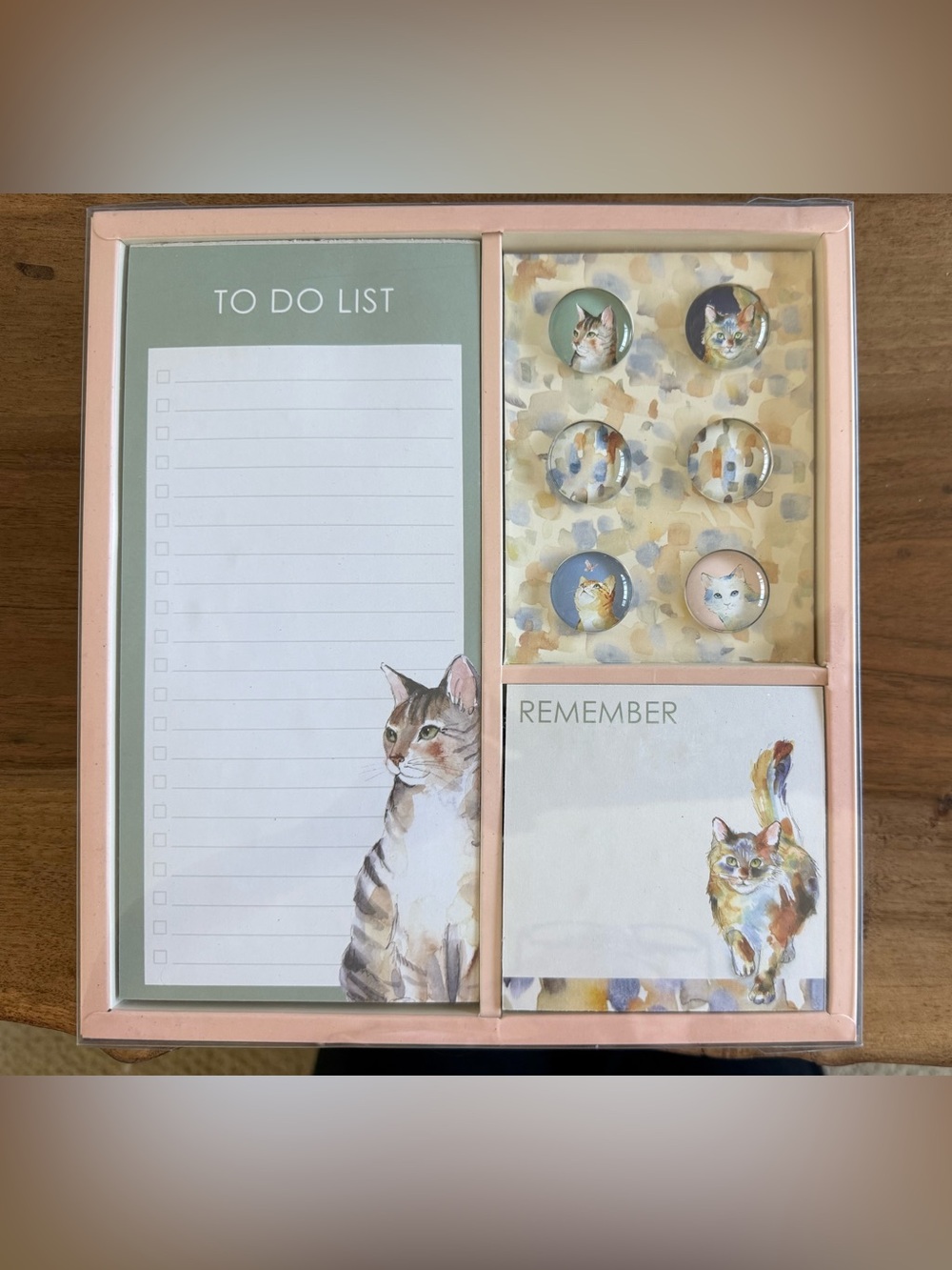 Cat Themed Notepad and Magnet Set